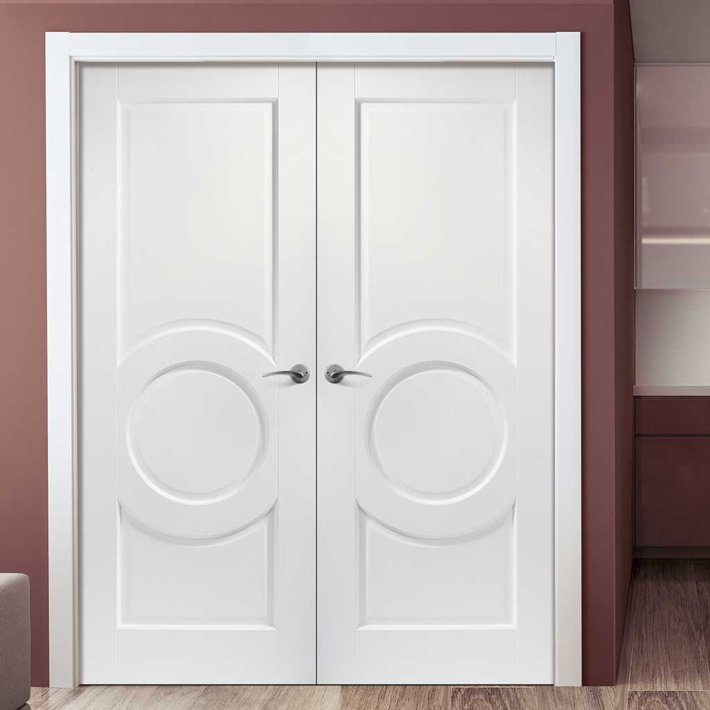 Montpellier 3 Panel Door Pair - White Primed