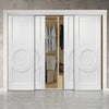 Minimalist Wardrobe Door & Frame Kit - Four Montpellier 3 Panel Doors - White Primed 