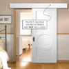 Single Sliding Door & Wall Track - Montpellier 3 Panel Door - White Primed