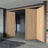 Three Folding Doors & Frame Kit - Montreal Oak Flush Internal 2+1 - Prefinished