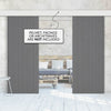 Double Sliding Door & Wall Track - Montreal Charcoal Door - Prefinished