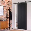 Top Mounted Black Sliding Track & Door - Montreal Charcoal Door - Prefinished