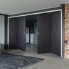 Four Folding Doors & Frame Kit - Montreal Charcoal 2+2 - Prefinished