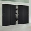 Minimalist Wardrobe Door & Frame Kit - Four Montreal Charcoal Door - Prefinished