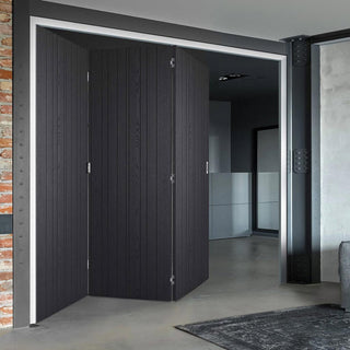 Image: Three Folding Doors & Frame Kit - Montreal Charcoal 3+0 - Prefinished