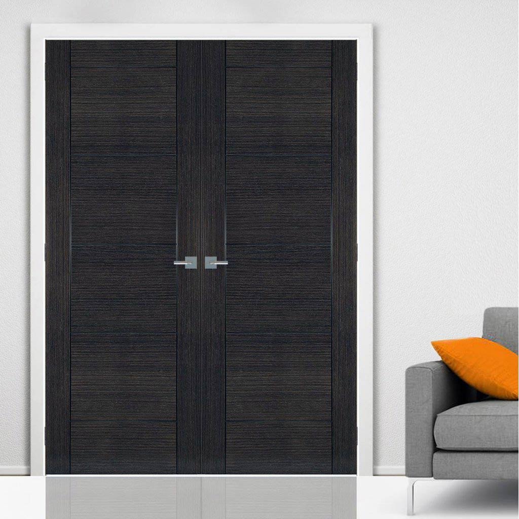 Bespoke Montreal Prefinished Dark Grey Ash Internal Door Pair