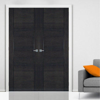 Image: Bespoke Montreal Prefinished Dark Grey Ash Internal Door Pair