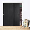 Two Sliding Maximal Wardrobe Doors & Frame Kit - Montreal Charcoal Door - Prefinished