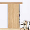 Single Sliding Door & Wall Track - Montreal Oak Flush Internal Door - Prefinished