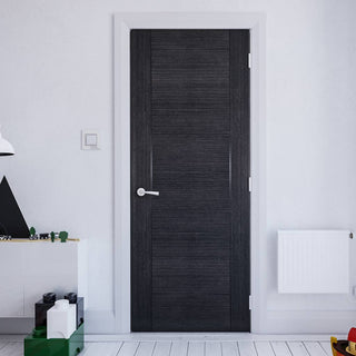 Image: Montreal Prefinished Dark Grey Ash Door from Deanta UK