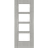 Bespoke Montreal Prefinished Light Grey Ash Internal Door - Clear Glass