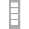 Montreal Prefinished Light Grey Ash Internal Door - Clear Glass