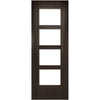 Montreal Dark Grey Ash Door Pair - Clear Glass - Prefinished