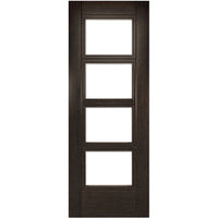 Montreal Dark Grey Ash Door Pair - Clear Glass - Prefinished