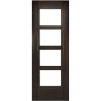 Montreal Dark Grey Ash Absolute Evokit Single Pocket Door Detail - Clear Glass - Prefinished