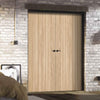 Montreal Oak Flush Internal Internal Door Pair - Prefinished