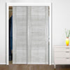 Two Sliding Maximal Wardrobe Doors & Frame Kit - Montreal Prefinished Light Grey Ash Door