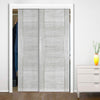 Two Sliding Maximal Wardrobe Doors & Frame Kit - Montreal Prefinished Light Grey Ash Door