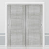 Pass-Easi Two Sliding Doors and Frame Kit - Montreal Prefinished Light Grey Ash Door