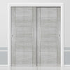 Pass-Easi Two Sliding Doors and Frame Kit - Montreal Prefinished Light Grey Ash Door