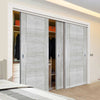 Three Sliding Maximal Wardrobe Doors & Frame Kit - Montreal Prefinished Light Grey Ash Door