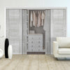 Four Sliding Maximal Wardrobe Doors & Frame Kit - Montreal Prefinished Light Grey Ash Door