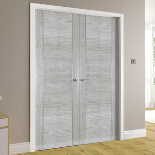 Image: Montreal Light Grey Ash Internal Door Pair - Prefinished