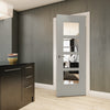 Bespoke Montreal Prefinished Light Grey Ash Internal Door - Clear Glass