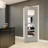 Montreal Prefinished Light Grey Ash Internal Door - Clear Glass