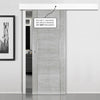 Single Sliding Door & Wall Track - Montreal Prefinished Light Grey Ash Door