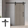 Single Sliding Door & Black Barn Track - Laminate Montreal Light Grey Door - Prefinished