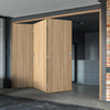 Three Folding Doors & Frame Kit - Montreal Oak Flush Internal 3+0 - Prefinished