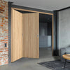 Two Folding Doors & Frame Kit - Montreal Oak Flush Internal 2+0 - Prefinished