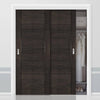 Two Sliding Maximal Wardrobe Doors & Frame Kit - Montreal Prefinished Dark Grey Ash Door