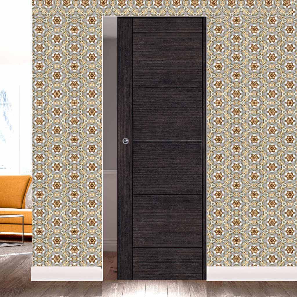 Montreal Dark Grey Ash Absolute Evokit Single Pocket Door - Prefinished