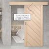 Single Sliding Door & Wall Track - Monza Oak Door - Unfinished