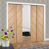 Monza Oak Veneer Staffetta Quad Telescopic Pocket Doors