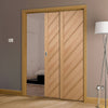 Monza Oak Veneer Staffetta Twin Telescopic Pocket Doors