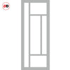 Handmade Eco-Urban Morningside 5 Pane Solid Wood Internal Door UK Made DD6437SG Frosted Glass - Eco-Urban® Mist Grey Premium Primed