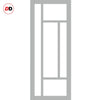 Bespoke Room Divider - Eco-Urban® Portobello Door Pair DD6438F - Frosted Glass with Full Glass Side - Premium Primed - Colour & Size Options