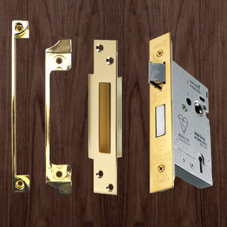 Image: Mortice Sash Lock & Rebate Set for Wooden Doors - 2 Sizes and 2 Finishes