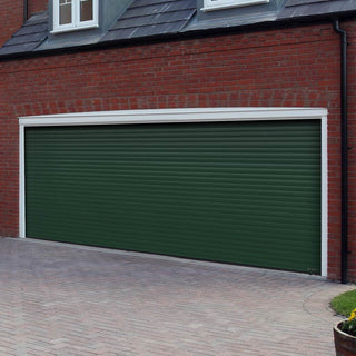 Image: Gliderol Electric Insulated Roller Garage Door from 4711 to 5320mm Wide - Moss Green