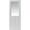 Moulded 2 Panel/1 Pane - Clear Glass - White Primed