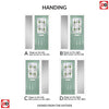 Premium Composite Front Door Set with One Side Screen - Mulsanne 1 Laptev Green Glass - Shown in Chartwell Green