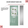 Premium Composite Front Door Set with One Side Screen - Mulsanne 1 Laptev Green Glass - Shown in Chartwell Green