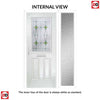 Premium Composite Front Door Set with One Side Screen - Mulsanne 1 Laptev Green Glass - Shown in Chartwell Green
