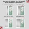 Premium Composite Front Door Set with One Side Screen - Mulsanne 1 Laptev Green Glass - Shown in Chartwell Green