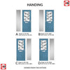 Premium Composite Entrance Door Set with One Side Screen - Mulsanne 1 Diamond Grey Glass - Shown in Pastel Blue