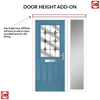 Premium Composite Entrance Door Set with One Side Screen - Mulsanne 1 Diamond Grey Glass - Shown in Pastel Blue