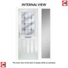 Premium Composite Entrance Door Set with One Side Screen - Mulsanne 1 Diamond Grey Glass - Shown in Pastel Blue